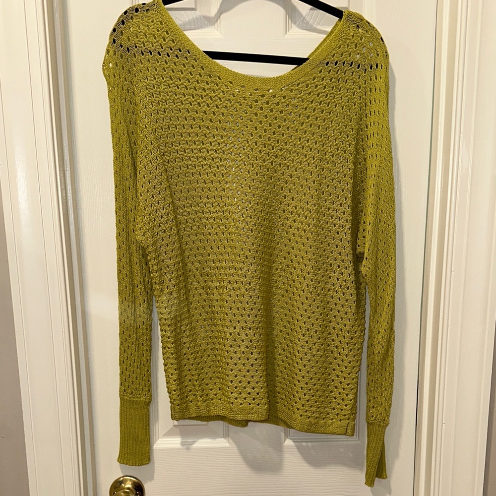 Off the Shoulder Green Women's Sweater